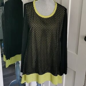 Patrizia Luca Milano green and black tunic. Size large